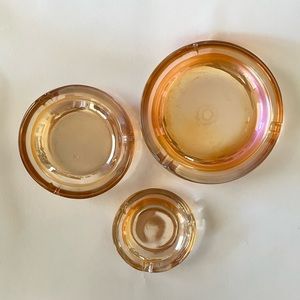 Vintage Carnival Glass Nesting Ashtrays